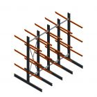 Voordeelrij zware draagarmstelling dubbelzijdig 4000x4091x1200mm (hxbxd) 3 niveaus