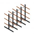 Voordeelrij zware draagarmstelling dubbelzijdig 4000x4890x1200mm (hxbxd) 3 niveaus