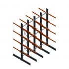 Voordeelrij zware draagarmstelling dubbelzijdig 5000x4100x1200mm (hxbxd) 4 niveaus