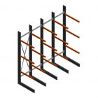 Voordeelrij zware draagarmstelling enkelzijdig 4000x4091x1200mm (hxbxd) 3 niveaus
