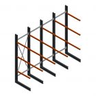 Voordeelrij zware draagarmstelling enkelzijdig 4000x4091x1000mm (hxbxd) 3 niveaus