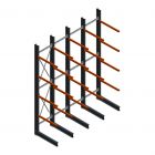 Voordeelrij zware draagarmstelling enkelzijdig 5000x4100x1200mm (hxbxd) 4 niveaus