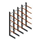 Voordeelrij zware draagarmstelling enkelzijdig 5000x4100x1200mm (hxbxd) 4 niveaus