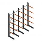 Voordeelrij zware draagarmstelling enkelzijdig 5000x4100x1000mm (hxbxd) 4 niveaus