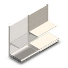 Wandstelling met perforatie Tego 1400x1000x570 mm (hxbxd) 2 niveaus RAL9001 aanbouwsectie