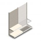 Wandstelling met perforatie Tego 2200x1000x570 mm (hxbxd) 2 niveaus RAL9001 beginsectie