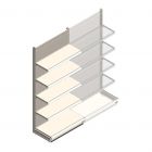 Wandstelling Tego 2200x1000x470 mm (hxbxd) 5 niveaus RAL9001 beginsectie