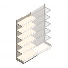 Wandstelling Tego 2400x1000x470 mm (hxbxd) 6 niveaus RAL9001 beginsectie