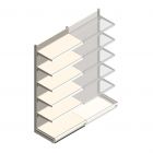 Wandstelling Tego 2400x1000x570 mm (hxbxd) 6 niveaus RAL9001 beginsectie