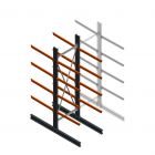 Zware draagarmstelling dubbelzijdig 4000x1200x1200mm (hxbxd) 4 niveaus beginsectie