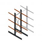 Zware draagarmstelling dubbelzijdig 4000x1200x1200mm (hxbxd) 3 niveaus beginsectie