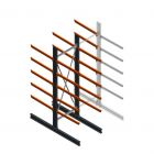 Zware draagarmstelling dubbelzijdig 4000x1200x1200mm (hxbxd) 5 niveaus beginsectie