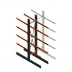 Zware draagarmstelling dubbelzijdig 4000x800x1200mm (hxbxd) 4 niveaus beginsectie