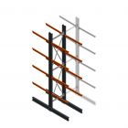 Zware draagarmstelling dubbelzijdig 5000x1000x1200mm (hxbxd) 4 niveaus beginsectie