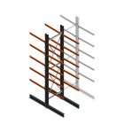 Zware draagarmstelling dubbelzijdig 5000x1200x1200mm (hxbxd) 5 niveaus beginsectie