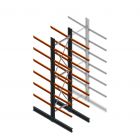 Zware draagarmstelling dubbelzijdig 5000x1200x1200mm (hxbxd) 6 niveaus beginsectie