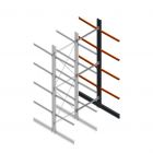 Zware draagarmstelling dubbelzijdig 5000x1500x1200mm (hxbxd) 4 niveaus aanbouwsectie