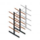 Zware draagarmstelling dubbelzijdig 5000x1500x1200mm (hxbxd) 4 niveaus beginsectie