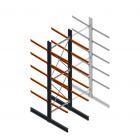 Zware draagarmstelling dubbelzijdig 5000x1500x1200mm (hxbxd) 5 niveaus beginsectie