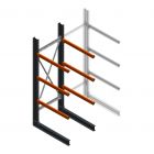 Zware draagarmstelling enkelzijdig 3000x1000x1200mm (hxbxd) 3 niveaus beginsectie