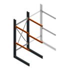 Zware draagarmstelling enkelzijdig 3000x1200x1000mm (hxbxd) 2 niveaus beginsectie