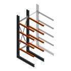 Zware draagarmstelling enkelzijdig 3000x800x1000mm (hxbxd) 4 niveaus beginsectie