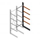 Zware draagarmstelling enkelzijdig 4000x1200x1200mm (hxbxd) 4 niveaus aanbouwsectie