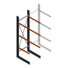 Zware draagarmstelling enkelzijdig 4000x1200x1000mm (hxbxd) 3 niveaus beginsectie