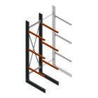 Zware draagarmstelling enkelzijdig 4000x1000x1200mm (hxbxd) 3 niveaus beginsectie