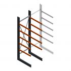 Zware draagarmstelling enkelzijdig 4000x1200x1000mm (hxbxd) 5 niveaus beginsectie