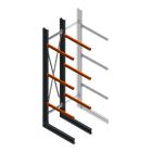 Zware draagarmstelling enkelzijdig 4000x800x1200mm (hxbxd) 3 niveaus beginsectie