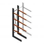 Zware draagarmstelling enkelzijdig 4000x800x1000mm (hxbxd) 4 niveaus beginsectie