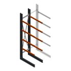 Zware draagarmstelling enkelzijdig 4000x800x1200mm (hxbxd) 4 niveaus beginsectie