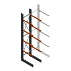 Zware draagarmstelling enkelzijdig 5000x1000x1000mm (hxbxd) 4 niveaus beginsectie