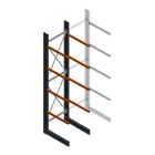 Zware draagarmstelling enkelzijdig 5000x1200x1200mm (hxbxd) 4 niveaus beginsectie