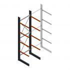 Zware draagarmstelling enkelzijdig 5000x1500x1000mm (hxbxd) 4 niveaus beginsectie