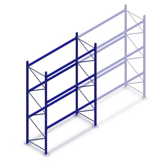 Gebruikte Stow palletstelling 5500x2700x1100mm (hxbxd) 3 niveaus beginsectie