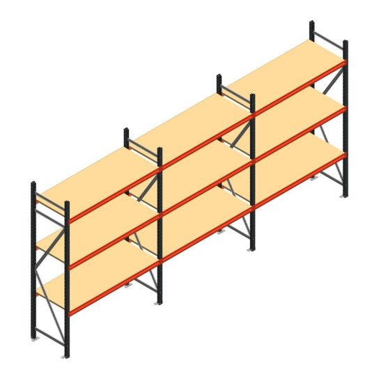 Voordeelrij grootvakstelling AR 2250x5038x600 mm (hxbxd) 3 niveaus antraciet met voorgemonteerde frames
