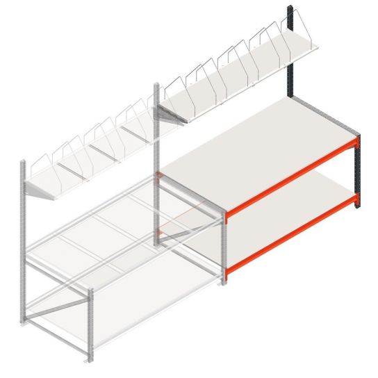 Inpaktafel dubbellaags met opbouw 2000x1850x1000 mm (lxdxh) aanbouwsectie