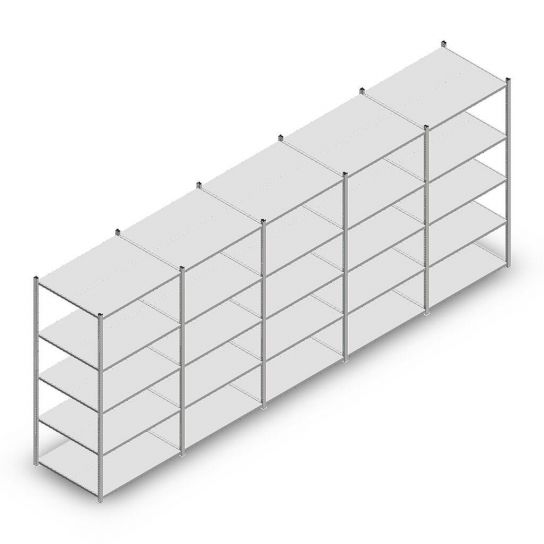Voordeelrij legbordstelling Light Duty 2000x5000x800 mm (hxbxd) 5 niveaus
