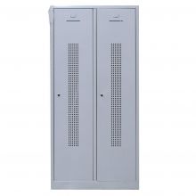 Garderobekast 2-deurs 1800x800x500 mm hxbxd) grijs op sokkel met schade