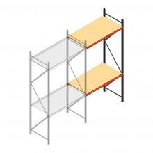 Grootvakstelling AR 3000x1610x800 mm (hxbxd) 2 niveaus antraciet aanbouwsectie met voorgemonteerde frames