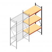 Grootvakstelling AR 3000x1610x800 mm (hxbxd) 3 niveaus antraciet aanbouwsectie met voorgemonteerde frames