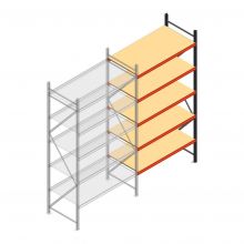 Grootvakstelling AR 3000x1610x800 mm (hxbxd) 5 niveaus antraciet aanbouwsectie met voorgemonteerde frames