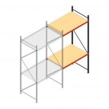 Grootvakstelling AR 3000x1610x1000 mm (hxbxd) 2 niveaus antraciet aanbouwsectie met voorgemonteerde frames