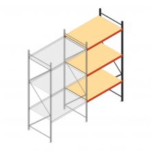 Grootvakstelling AR 3000x1610x1000 mm (hxbxd) 3 niveaus antraciet aanbouwsectie met voorgemonteerde frames