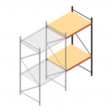Grootvakstelling AR 3000x1610x1200 mm (hxbxd) 2 niveaus antraciet aanbouwsectie met voorgemonteerde frames