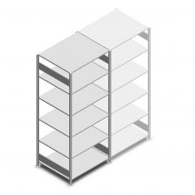 Gebruikte Meta legbordstelling 2000x1000x800 mm (hxbxd) 6 niveaus beginsectie