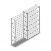 Deels gebruikte MD legbordstelling 3000x1000x400 mm (hxbxd) 7 niveaus aanbouwsectie