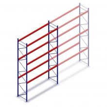 Gebruikte Atox palletstelling 6200x3600x1100mm (hxbxd) 3 niveaus beginsectie